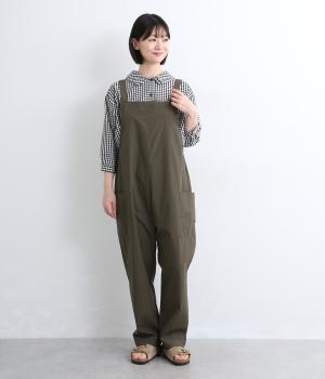 コットンダンプバイオウォッシュ加工　サロペットパンツ