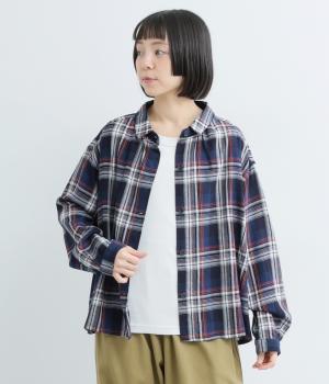 コットンチェックシャツ