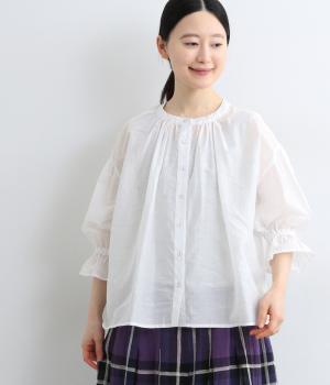 キャッチワッシャー　2way袖フリルブラウス(オフ-L)