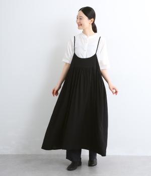 スラブワッシャー　キャミワンピース(クロ-M)