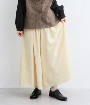 コットンネルワイドフレアパンツ（アイボリー・F）