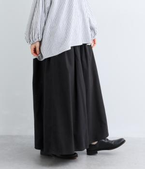 コットンネルワイドフレアパンツ（クロ・F）