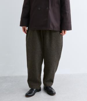 ツイードカラーネップテーパードパンツ（クロ・F）