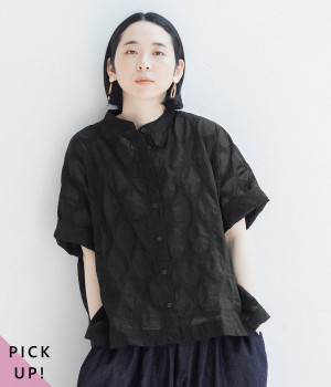 ドットシアーシャツ(ブラック-L)
