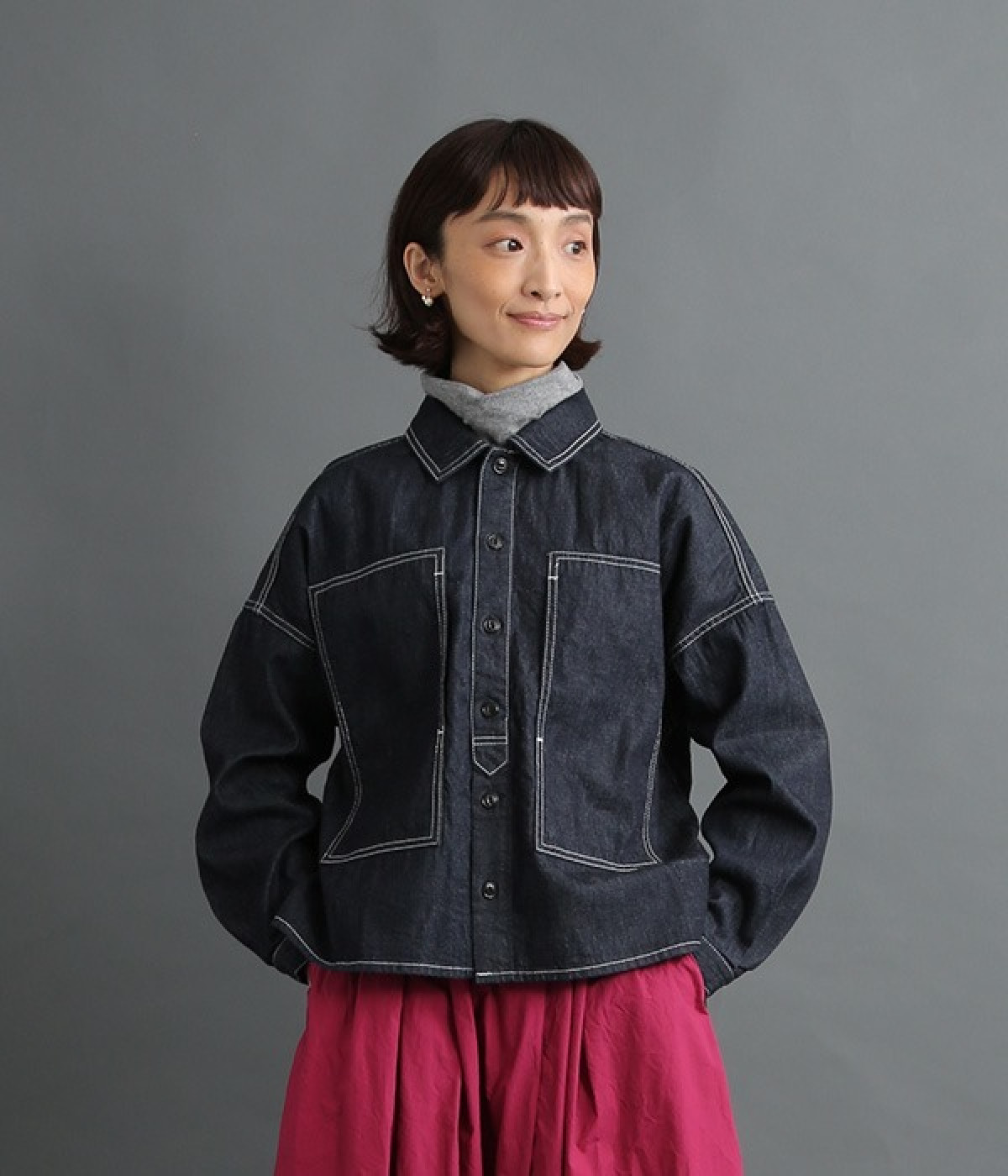 プリズナーデニムシャツジャケット(ワンウォッシュ-ONESIZE)