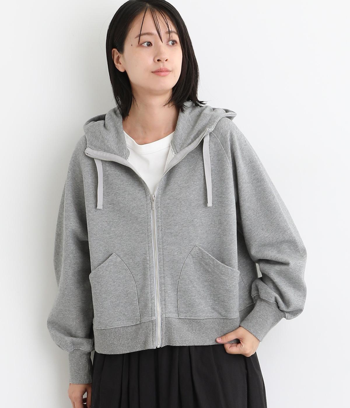 ベーシック裏毛　スウェットフーディー(ダークグレー-3)