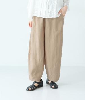 リネンキャンバスパネルボールパンツ(ベージュ-M)