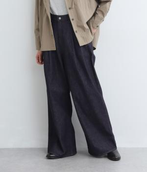 11ozデニムツータックシックレッグパンツ