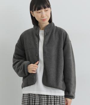 両面起毛フリースジャケット(チャコールグレー-2)