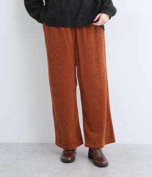 コットンサッカーコーデュロイプルオントラウザー(テラコッタブラウン-M)