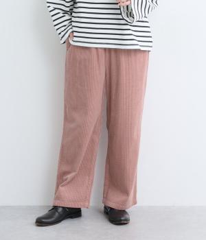 コットンサッカーコーデュロイプルオントラウザー(ピンク-M)