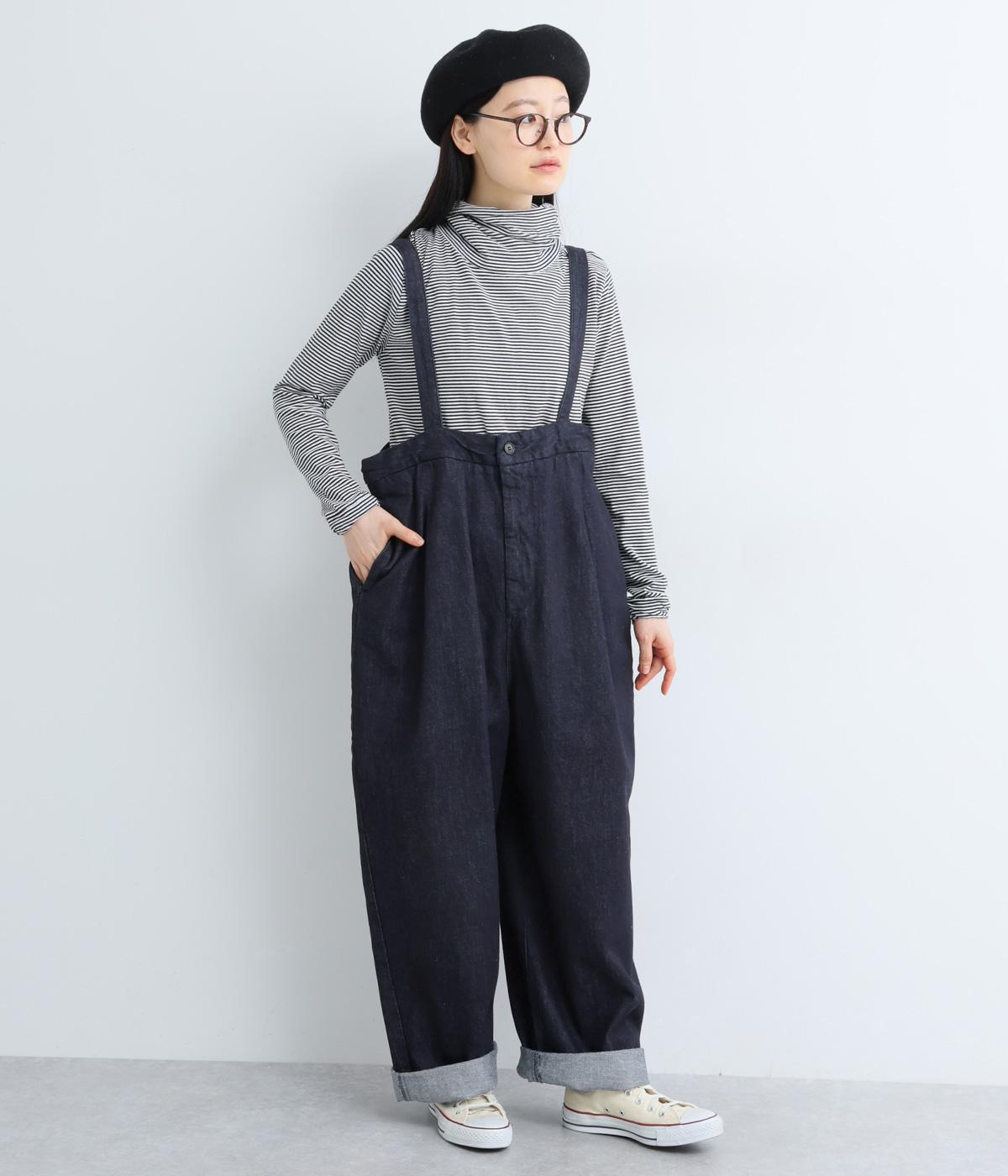 コットン11ozデニムサスペンダーワークトラウザー(ワンウォッシュ-M)