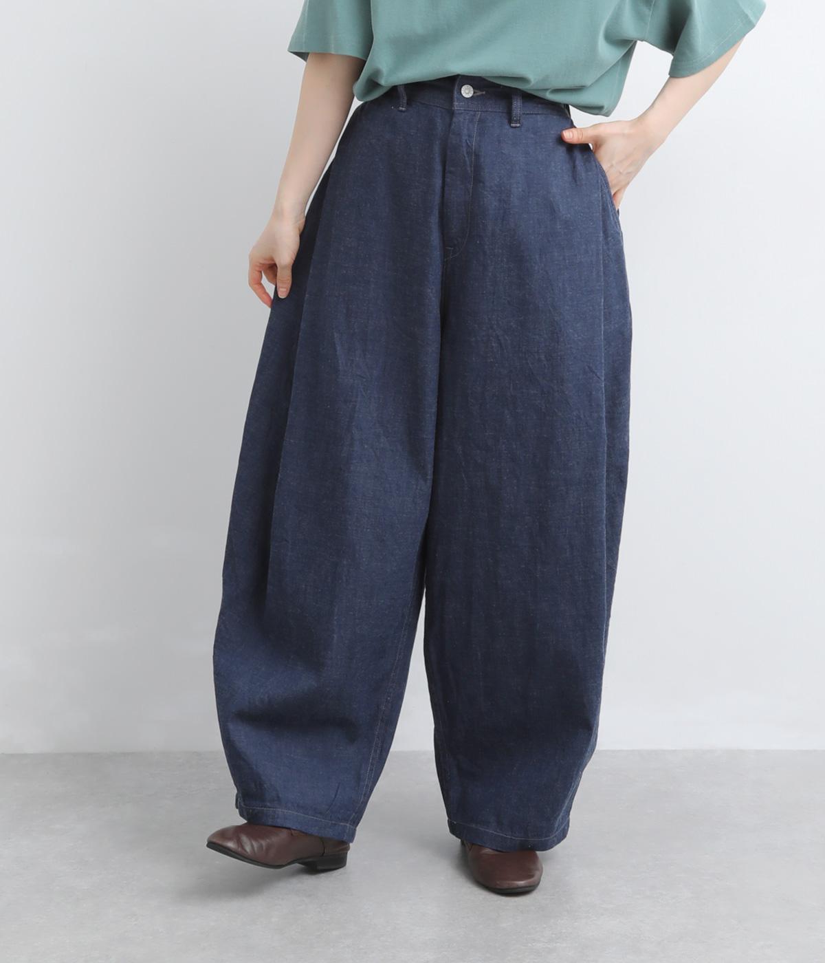 6．5ｏｚデニム　サイドプリーツパンツ(ワンウオッシュ-M)