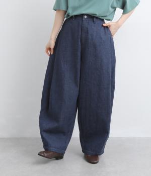 6．5ｏｚデニム　サイドプリーツパンツ(ワンウオッシュ-M)