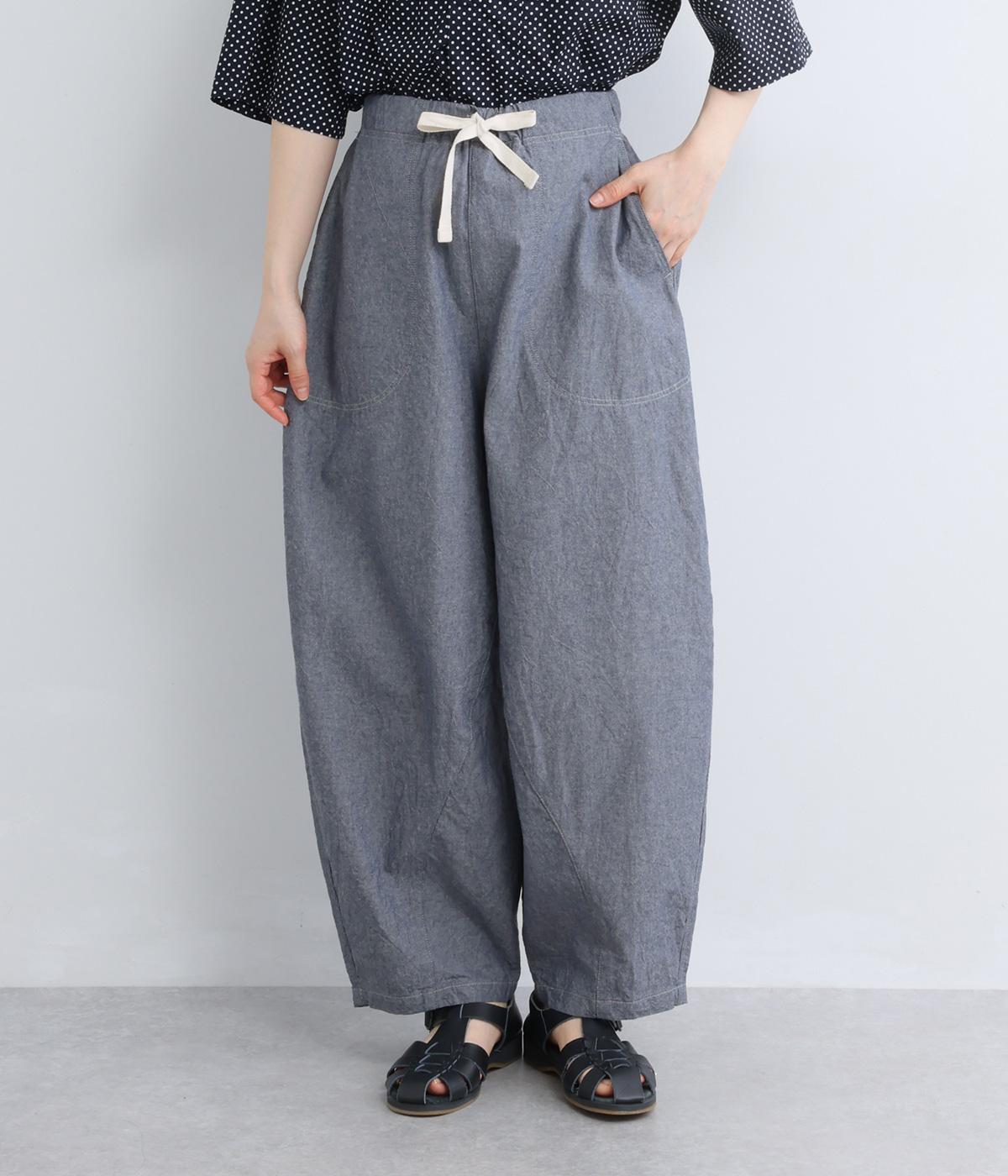 シャンブレーワッシャー　パネルボールパンツ(ネイビー-M)