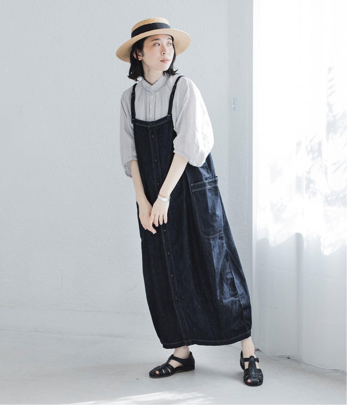 6.5ozデニムワークサロペットスカート(ワンウォッシュ-F)