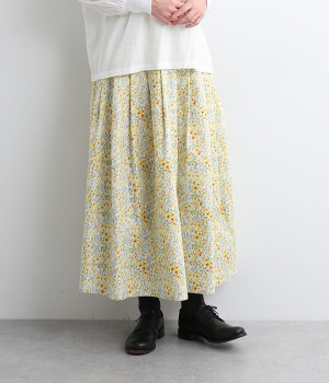 アソート花柄プリントスカート(イエロー-ONESIZE)