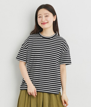 天竺ボーダー半袖Tシャツ(ブラック-ONESIZE)