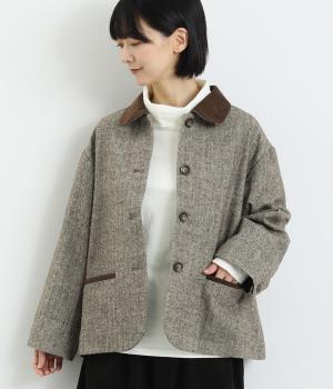 へリンボン　ジャケット(ブラウン-F)