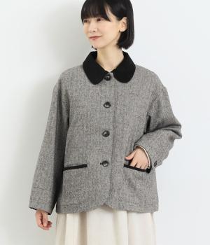 へリンボン　ジャケット(ブラック-F)