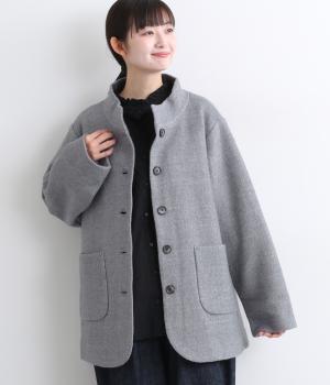 ブークレー　ハイネックコート(グレー-F)