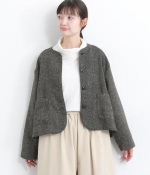 ネップ入り起毛ジャケット(グレー-F)