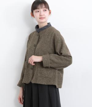 ネップ入り起毛ジャケット(ベージュ-F)