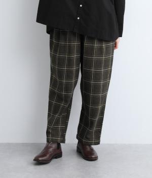 コットンツイードチェックパンツ(ネイビー-F)