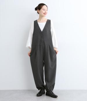 TR平織サロペット(チャコール-F)