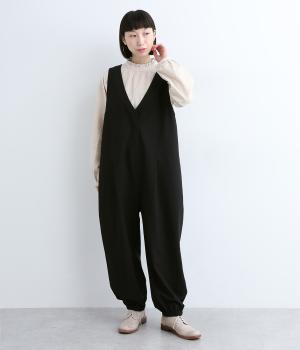 TR平織サロペット(ブラック-F)