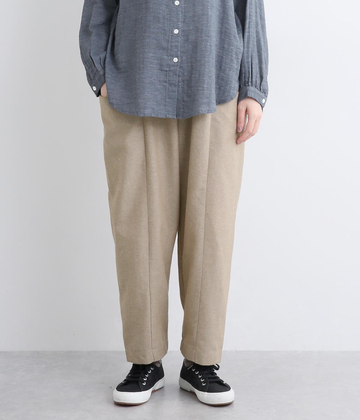 ツイード調平織パンツ(ベージュ-F)