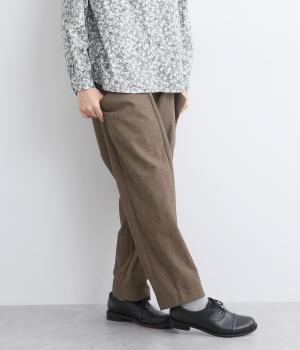 ツイード調平織パンツ(ブラウン-F)