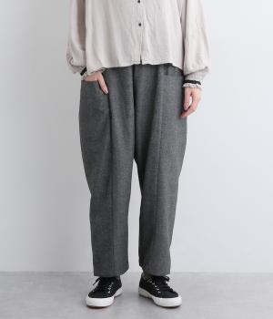 ツイード調平織パンツ(ブラック-F)