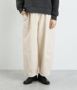 コットンツイル微起毛ゆったりパンツ(キナリ-F)