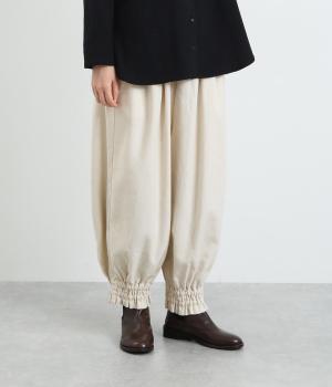 レーヨンリネンコットン綾織　裾絞りパンツ(キナリ-F)