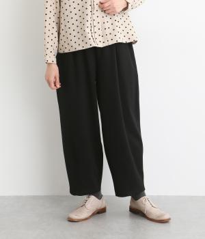 コットン混ジャージーカットソー　テーパードパンツ(ブラック-F)