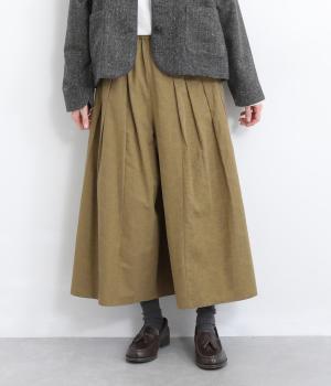 コットンフラワープリントワイドパンツ(カーキ-F)