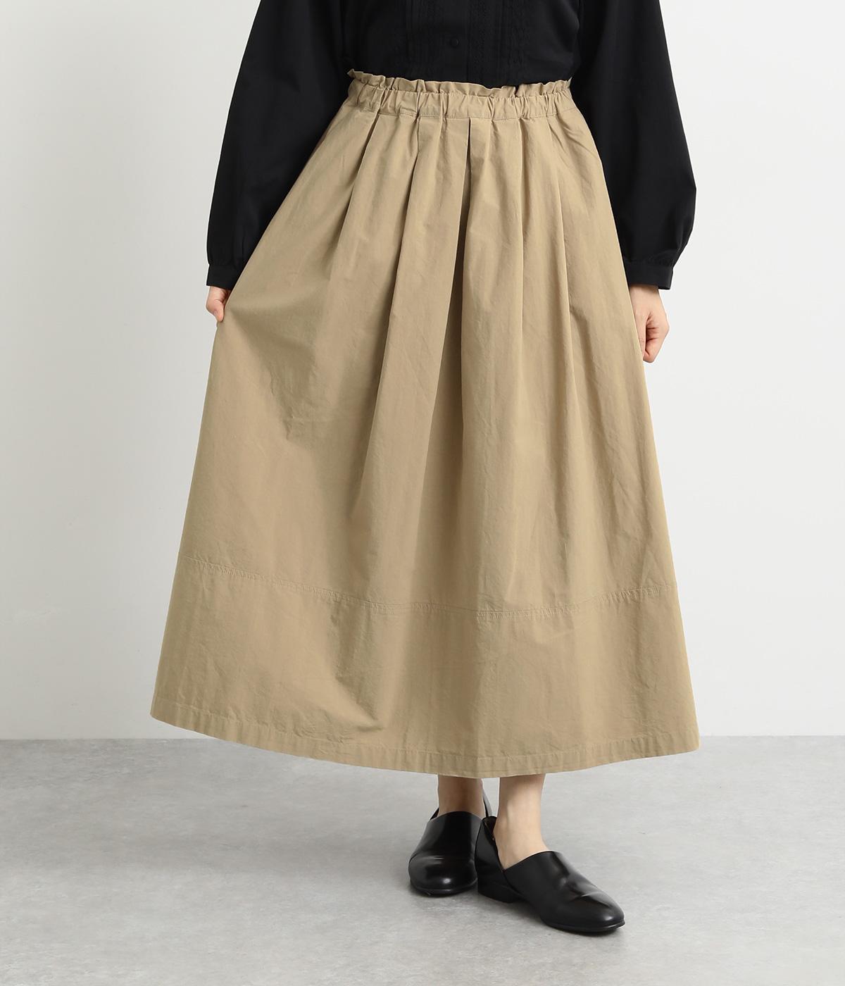 コットン平織スカート(ベージュ-F)