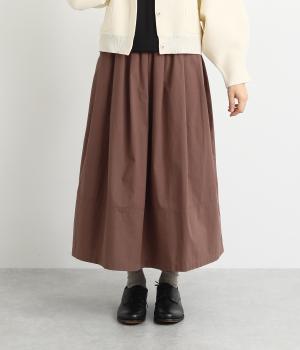 コットン平織スカート(ブラウン-F)