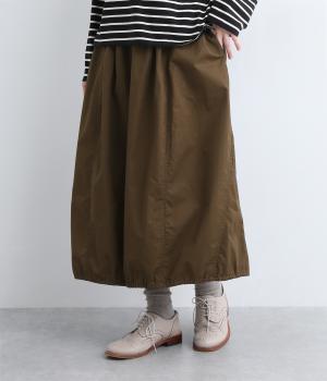 コットンツイルバルーンスカート(ブラウン-F)