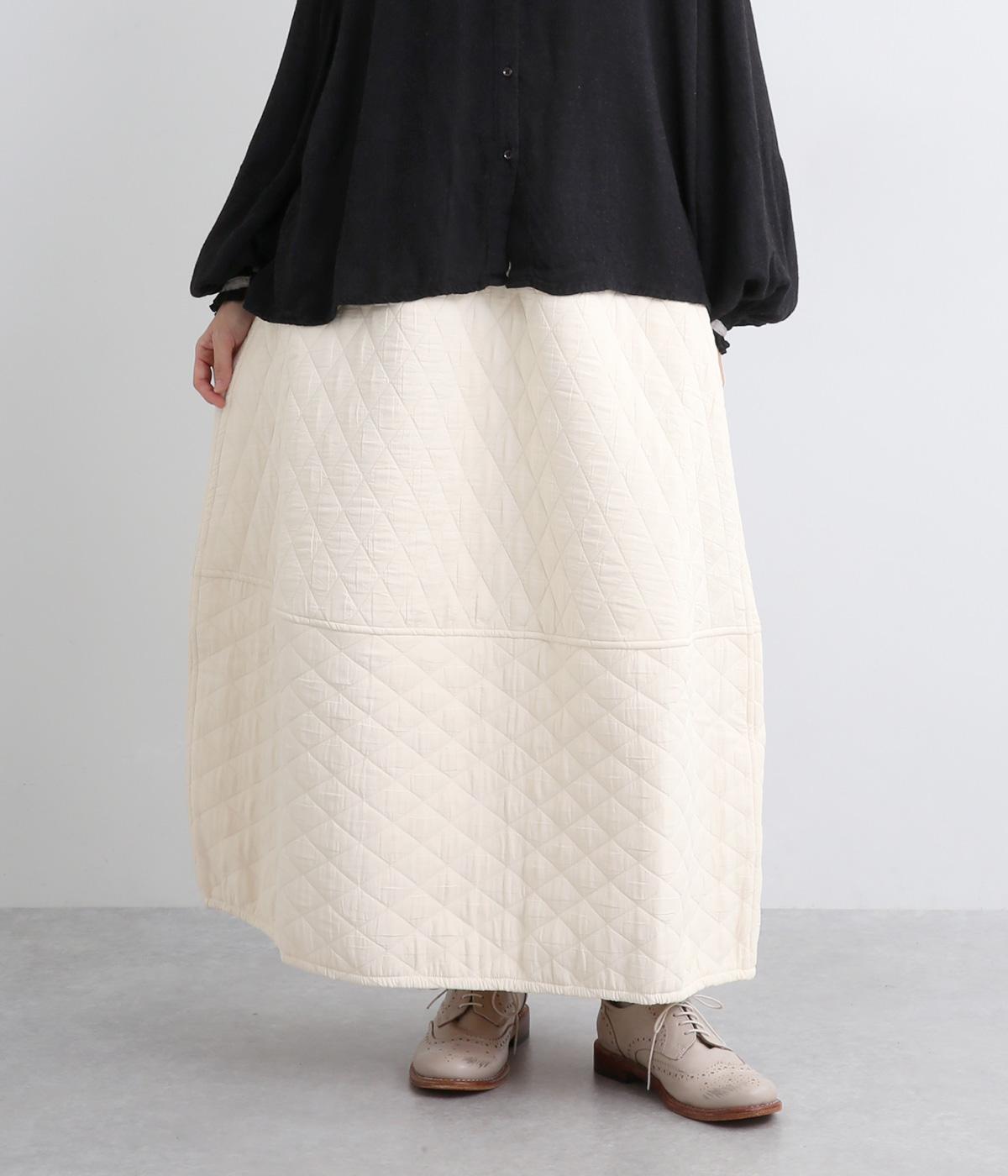 ふくれジャカードダイヤ柄スカート(アイボリー-F)