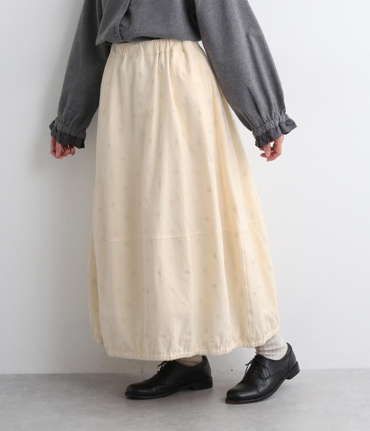ドット刺繍スカート(アイボリー-F)