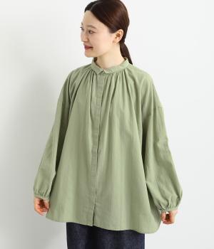 コットンドビーチュニックブラウス(グリーン-F)