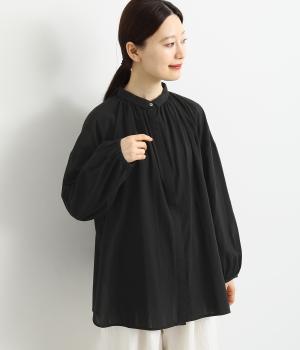 コットンドビーチュニックブラウス(ブラック-F)