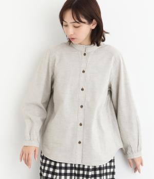 コットンダンガリーブラウス(グレー-F)