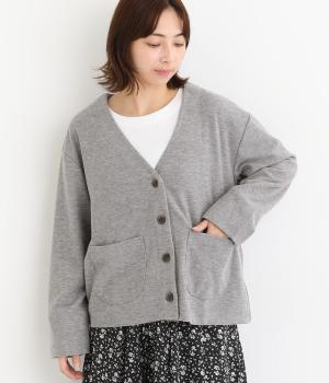 微起毛ジャージーカーディガン(グレー-F)