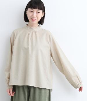 コットンリネン混平織ブラウス(キナリ-F)