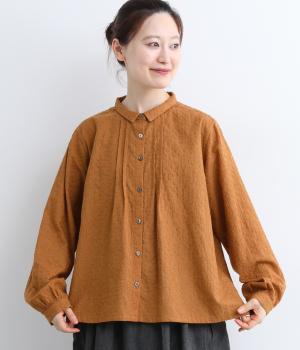 エンブロイダリーコットンブラウス(キャメル-F)