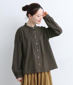 エンブロイダリーコットンブラウス(チャコール-F)