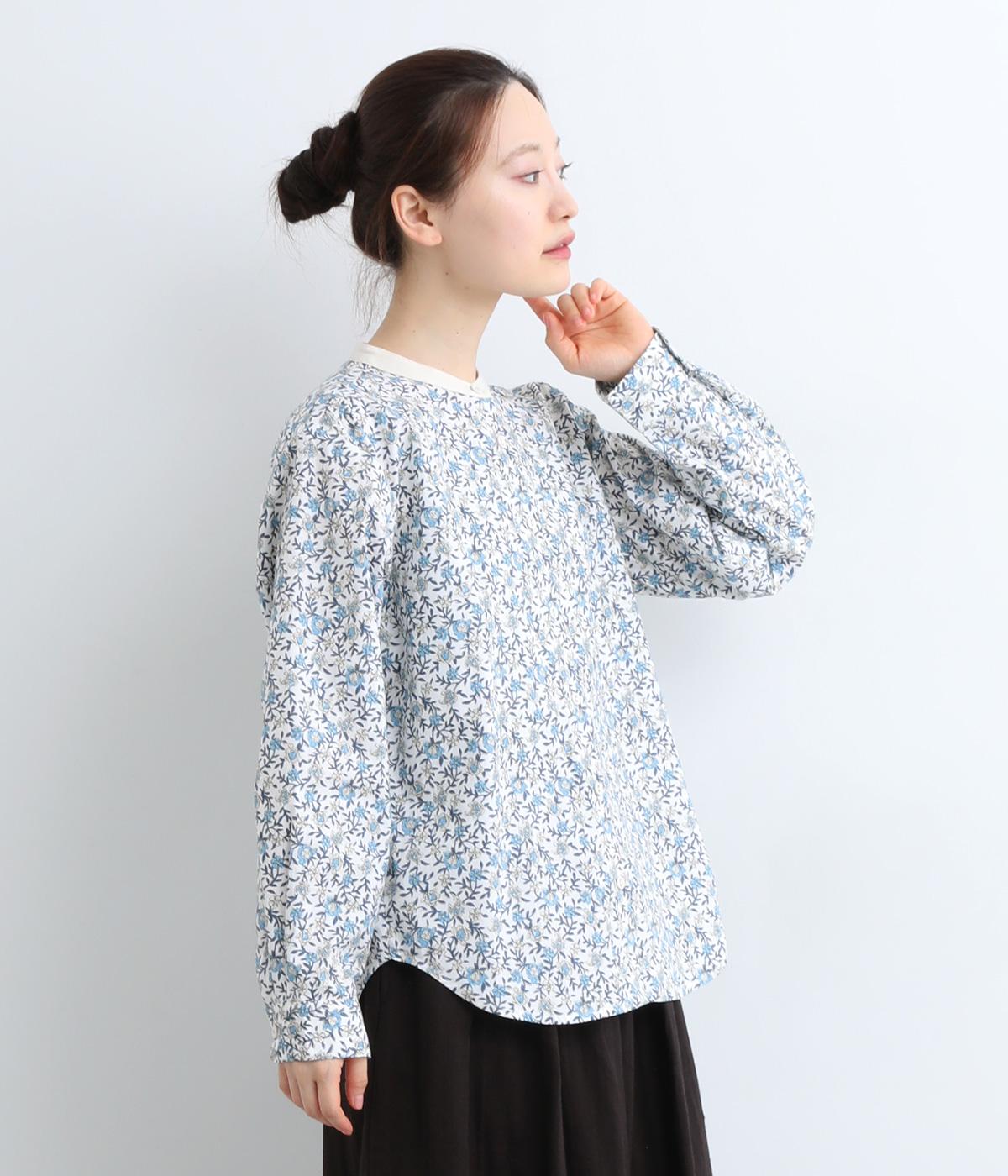 コットン花柄プリントブラウス(オフホワイト-F)